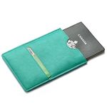 XEYOU Passport Holder Cover - Ultra Slim Premium Vegan Leather Travel Wallet Case Cover, Green, Small, Slim