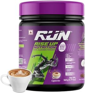 R.U.N-RISE UP NUTRITION Egg White Protein Powder for Athletes,Gym & Fitness Enthusiasts |27g Protein & 14g EAA|Lactose, Soy & Gluten Free Egg Albumen Protein Powder for Immunity, Cappuccino -360gms