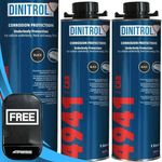 Dinitrol 2 x 1L Underbody Chassis Rust Proofing Black Aerosol Spray Wax 4941 - Self Healing Abrasion Resistance Car Underbody Underseal Coating with 4Tress Non Slip Car Dash Mat (4T-2L-4941)