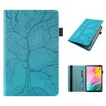 Tedtik Case for Samsung Galaxy Tab S6 Lite 2020 SM-P610/P615, Ultra Slim Smart Protective Cover Leather Case with a Pen Holder and Slots for Galaxy Tab S6 Lite 10.4 2020 SM-P610/P615-Lifetree-Blue