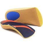Orthotic Insoles, RooRuns 3/4 High Arch Support Insoles Shoe Inserts for Flat Feet, Plantar Fasciitis, Foot Arch, Feet Fatigue - Heel Cushion for Men, Woman, Deep Blue, Large (10-13.5 UK)