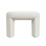 HomePop Quinn Modern Ottoman|Homepop Home Décor|Ottoman for Living Room & Bedroom - Cream White Boucle