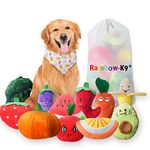 Rainbow-K9 12 Pack Dog Squeaky Toys Cute Plush Toys Stuffed Fruits Vegetables Dog chew Toy Squeaky Dog Toys for Puppy Small Dog Pets