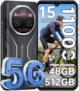 OUKITEL WP55 Pro Smartphone Incassable 5G - Android 15, 48Go+512Go/TF2To Telephone Portable Incassable, 108MP+32MP+8MP Vision Nocturne 120Hz 6.6" 2.4KFHD+ 11000mAh+33W IP68/IP69K,Dual SIM/NFC/OTG-2025