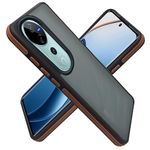 A rtistque Frosted Ultra Matte Back Cover Case for Vivo V40 / V40 Pro / T3 Ultra 5G | Smooth Sides with Grip | Shockproof TPU Protective Design | Raised Camera Edges | - Brown