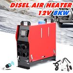 Triclicks 5KW / 8KW 12V Air Diesel Heater Vehicle Heater Set LCD Thermostat 4 Holes Parking Heater Fast Heating Fan Heater For Truck, Boat, Car Trailer, Motorhomes, Touring Car, Campervans, Caravans