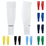 Football Sock Sleeves To Accompany Grip Socks - Fits Over Calf/Shin Pads - Variety Of Colours To Match Your Team Kit (White)