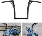 WeiSen Gloss Black 14" Ape Hangers Monkey Handlebar 1-1/4" Handle Bars Compatible with Harley Dyna Softail Sportster XL 883 1200 ＆ Touring Road Glide/Road King