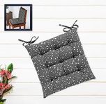 Oasis Home Collection Cotton Shell with Mixed Fiber Filled Printed Chair Cushion - Grey Leaf(Pack of 1)