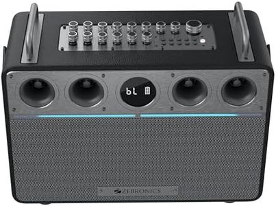 ZEBRONICS Studio X One, 240W, 8 Hrs, 9000 mAh, Bluetooth Speaker, 45W Rapid Charge, Dual Wireless Mic, Karaoke, Recorder, Guitar Control, OTG Live Stream, 2.4GHz Transceiver, XLR/6.3mm Hybrid Port