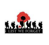 2 Pack - We Remember Soldiers Showing Respect and Gratitude Remembrance Sunday Lest We Forget Remembrance Day Sticker, Mug, Poppy Flower Decal, Car, Window, Fridge, Laptop Sticker (Small)