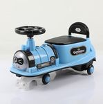 kidsROAR Panda Car For Kids Train Shape - Push Car Magic Swing Fun Musical Rider With Lighting Silicone Wheels, Music, And Lights - Perfect For Ages 1 To 5 Years & Up | 100Kg Capacity, Blue