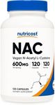 Nutricost N-Acetyl L-Cysteine (NAC) 600mg, 120 Vegetarian Capsules - Non-GMO, Gluten Free, Vegetarian Caps