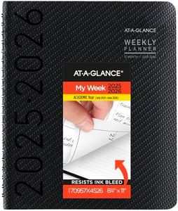 AT-A-GLANCE Planner 2025-2026 Academic, Weekly & Monthly, Half-Hourly Appointment Book, 8-1/4" x 11", Large, Monthly Tabs, Flexible Cover, Contempo, Charcoal (70957X45)