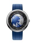 CIGA Design Mechanical Automatic Watch - Blue Planet U Series Wristwatch Round Stainless Steel Case Sapphire Crystal for Men and Women with Fluororubber Strap