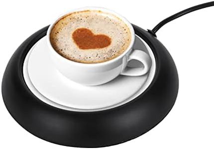 USB Rechargeable Coffee Warmer,plplaaoo Coffee Mug Warmer, Heat Beverage Warmer for Desk, Smart Cup Warmer with Wood Grain, Lightweight and Portable, Mug Warmer for Heating Coffee Beverage Tea Milk