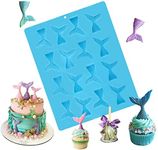 Sakolla 16 Cavity Mermaid Tails Silicone Molds, Mermaid Molds for Chocolate, Fondant, Cake Decoration, Cupcake Toppers, Resin, Soap, Candy, Gumpaste