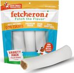 FETCHERONI Variety Pack Stuffed Dog Bones (Flavors: Bacon & Cheese, Peanut Butter, and Beef) - 5-6 Inch Long Dog Treats - Natural Stuffed Dental Dog Bone Treats for Dogs - 3 Pack