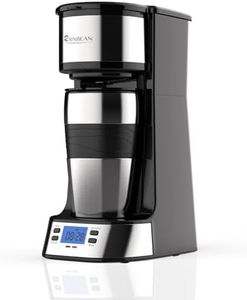 Single Serve Coffee Maker, Programable Single-Serve Brewers, Timer Auto Start/Off, 14 Oz Single Cup Coffee Machine For Ground Coffee, 220V&700W Quick Brewing, Perfect Gifts for Coffee Lovers