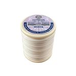 HandmadeAndProud 0.5mm Premium Round Waxed Cord Thread Beading String for Jewellery Making Thread (White)