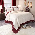 Lavish Home Juliette Embroidered 3-Piece Quilt Set, King