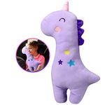 Unicorn Seat Belt Pillow Kids - Unicorn Seat Belt Cover, Vehicle Shoulder Pads, Safety Belt Protector Cushion for Kids, Animal Travel Pillow (Purple)