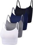 Boao 4 Pieces Basic Crop Tank Tops Sleeveless Racerback Crop Sport Cotton Top for Women, Color Set 3, S