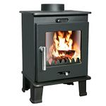 NRG Defra 4.2KW Wood-Burning Stove Eco Design Wood Burner Effect Portable Fireplace