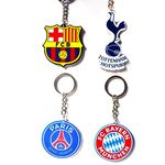 Special Pack of 4 FC Barcelona, Tottenham, Bayern Munich & PSG Keychains, Paris Saint Germain Keychain, Barcelona Keychain, Tottenham Keychain, Bayern Munich Keychain