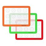 HOTPOP Silicone Baking Mats 0.75mm, Non-Stick Silicone Sheets for Bake Pans & Rolling with Outlines for Pastries - Macaron/Pastry/Cookie/Bun/Bread Making (3 Quarter Size)
