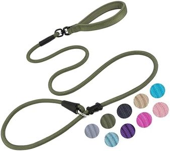 Slip Lead Dog Leash Strong Nylon Rope Leash Anti-Choking Anti-Pull and Outdoor Walking Training Lead for Small Medium Large Dogs (Army Green, 1/2"×6ft)