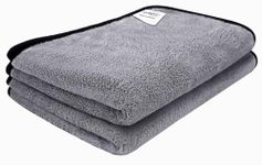 SOFTSPUN Microfiber Baby Hand & Face Towel 40x60 Cms, 2 Piece Towel Set, (Light Grey) Super Soft & Silky for Hand, Face, Body - Hypoallergenic Sensitive Skin Wipes & Washcloths.…