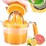 Manual Juicer, ChefVille MJ02 Multifunctional Hand Juicer, Lemon Lime Squeezer with Comfortable Grip handle, 21-Ounce Capacity Orange juicer