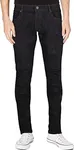 RAW X Mens Jeans Slim Fit, Washed Ripped Distressed Moto Stretch Denim Biker Pants for Men, Jet Black, 33W X 32L