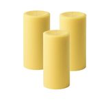 MIster Candle - Hand Made 3 inch by 6 inch Yellow Citronella Scented Pillar Candles (Set of 3) - Indoor & Outdoor Use