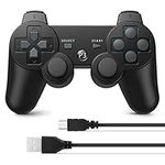 Powerextra PS3 Controller Wireless Double Shock High Performance Gaming Controller with Upgraded Joystick for Playstation 3 Double Shock PS3 Console