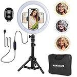 LENCARTA 12" Laptop Selfie Ring Light with Stand Tripod, Mini Desktop LED Lamp with Dimmable 3 Modes 10 Brightness Level for Makeup YouTube Video TikTok Photography Remote Work Video Conference