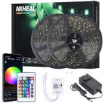 MIHEAL Led Light Strip, WiFi Wireless Smart Phone Controlled 65.6ft IP65Waterproof Strip Light Kit Black PCB 5050 LED Lights,Working with Android and iOS System,IFTTT[Energy Class A++]（2th Gen