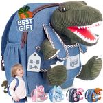 Naturally KIDS Green Dinosaur Backpack, Dinosaur Toys for Boys, Toddler Backpack Boys, 3 Year Old Boy Gifts