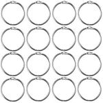 Umsole 50 Pieces Book Loose Leaf Nickel Plated Binder Rings Key Keychain Rings,1 Inch Diameter