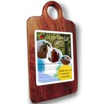 Cloveball® Rectangle Wooden Slicing & Kitchen Chopping Board with Hook | Sheesham Wood | Handle to Hang | Food Grade Polished (41x23x2 Cm)