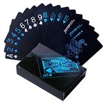 serah Royal Flush Collection Premium Long Poker Cards for High Stakes Plastic Bridge Playing Cards for Adults Fun and Party Games Flash Cards (Black)