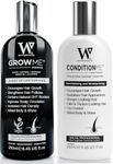 Hair Growth Shampoo & Conditioner by Watermans UK Biotin, Argan Oil, Allantoin, Rosemary, Niacinamide, Lupin. Male & Female Hair Loss Products