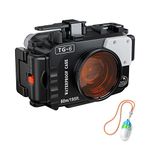 Sea frogs for Olympus TG-6 195FT/60M Underwater Camera Waterproof Diving housing (Housing + Red Filter)