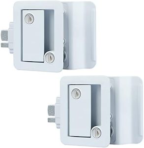 Nstarsmotor Upgraded RV Travel Trailer Entry Door Lock (2 Pack), RV Door Latch with Paddle Deadbolt and Keys, Zinc Alloy Metal Door Latch for Camper Cargo Hauler - White