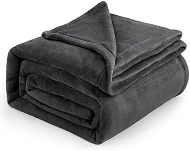 Bedsure Fleece Bed Blankets Full Size Charcoal - Soft Lightweight Plush Fuzzy Cozy Luxury Blanket Microfiber, 84x90 inches