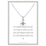 Tiny Sterling Silver North Star Compass Necklace for Women, Best Friend Gift, Girlfriend Gift Necklace, No Matter Where We Go, 18 inches