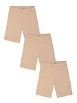 TWIN BIRDS Cotton Stretchable Natural Skin Solid Coloured Skinny Fit Knee Length Yoga/Cycling/Sports Shorts for Girls - (M, Pack of 3)