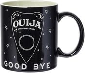 Silver Buffalo Classic Ouija Board Inspired Mystifying Oracle Good Bye Scary Ceramic Black Mug, 20 Ounces