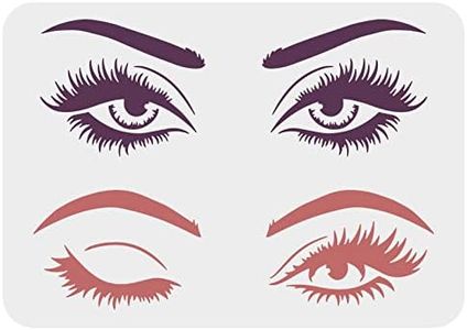 FINGERINSPIRE Eye Stencils for Painting 11.7x8.3 inch Large Beautiful Eyes Stencils Two Pairs of Eyes and Eyebrows, Reusable Women Eye Pattern Drawing Stencil DIY Art Decor for Wood Signs, Canvas